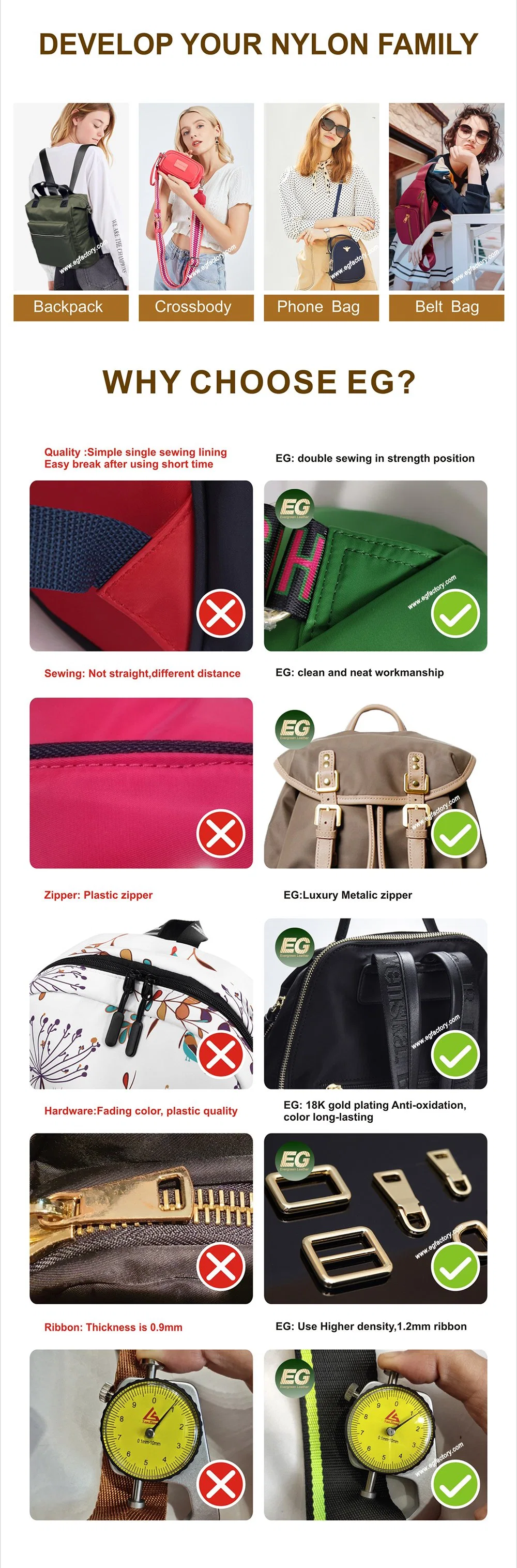 Sh1912 Leisure Fashion Big Outdoor Travel Sport Nylon Backpacks Bag for Ladies Designer Women Waterproof School Purse Backpack