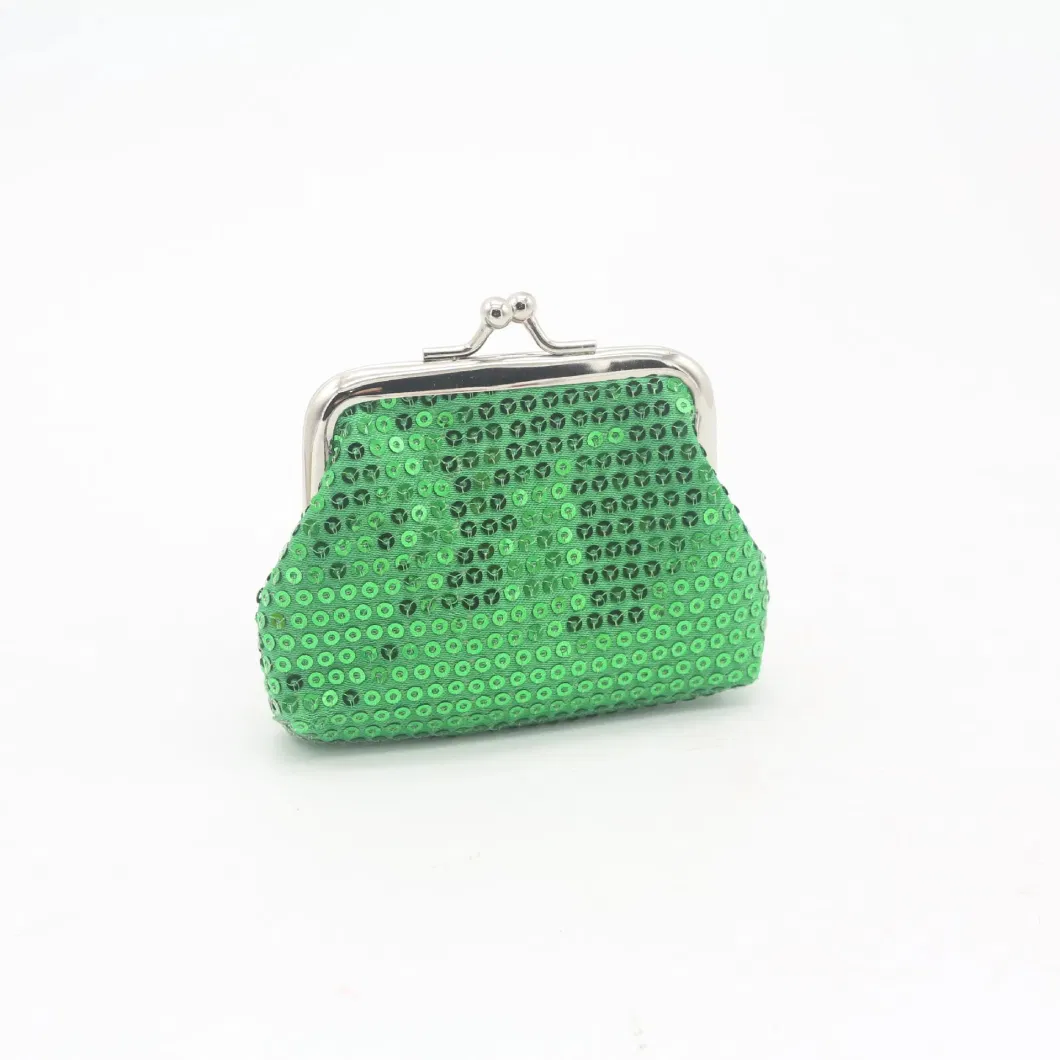 Small Buckle Coin Purse Classic Aluminum Metal Sequins Girls Coin Pouch