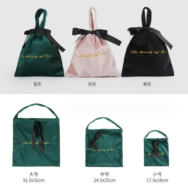 Travel Velvet Bag Drawstring Hand Makeup Bag Mobile Phone Jewelry Small Cloth Bag Wholesale