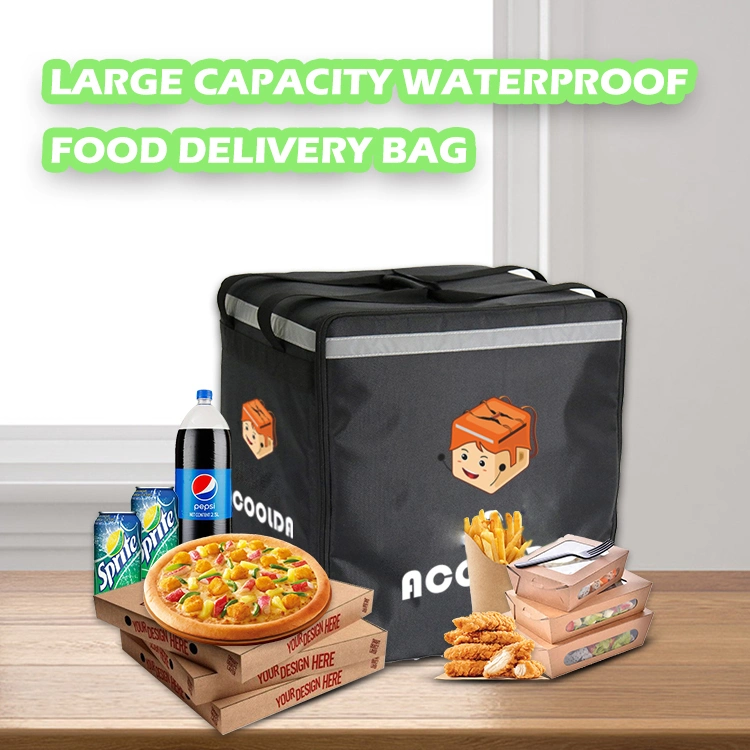 Cheap Dropshipping Stock Keep Personalized Warm Fast Pizza Food Delivery Bag Expandable Foldable Insulated Thermal Cooler Bag for Frozened Deliveri Food