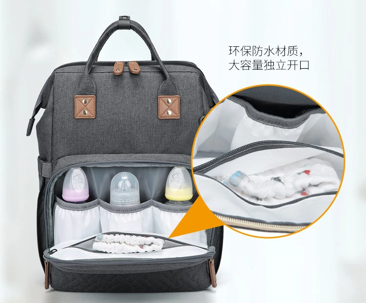 Fashion Big Capacity Waterproof Multifunctional Casual Folding Baby Bed Mummy Mommy Diaper Bag Pack Backpack (CY9942)