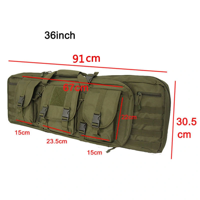 Polyester Double Carbine Soft Case Accessory Pouches Molle Webbing Secondary Gun Compartment