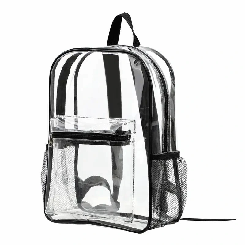 Wholesale Custom Outdoor Casual Fashion School Bag Travel PVC Transparent Clear Backpack for Kids