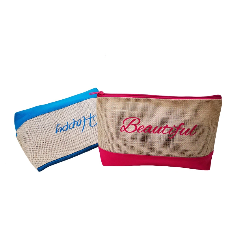 Custom Small Eco Friendly Make up Pouch Recycled Plain Cotton Canvas Makeup Cosmetic Bag with Personal Logo