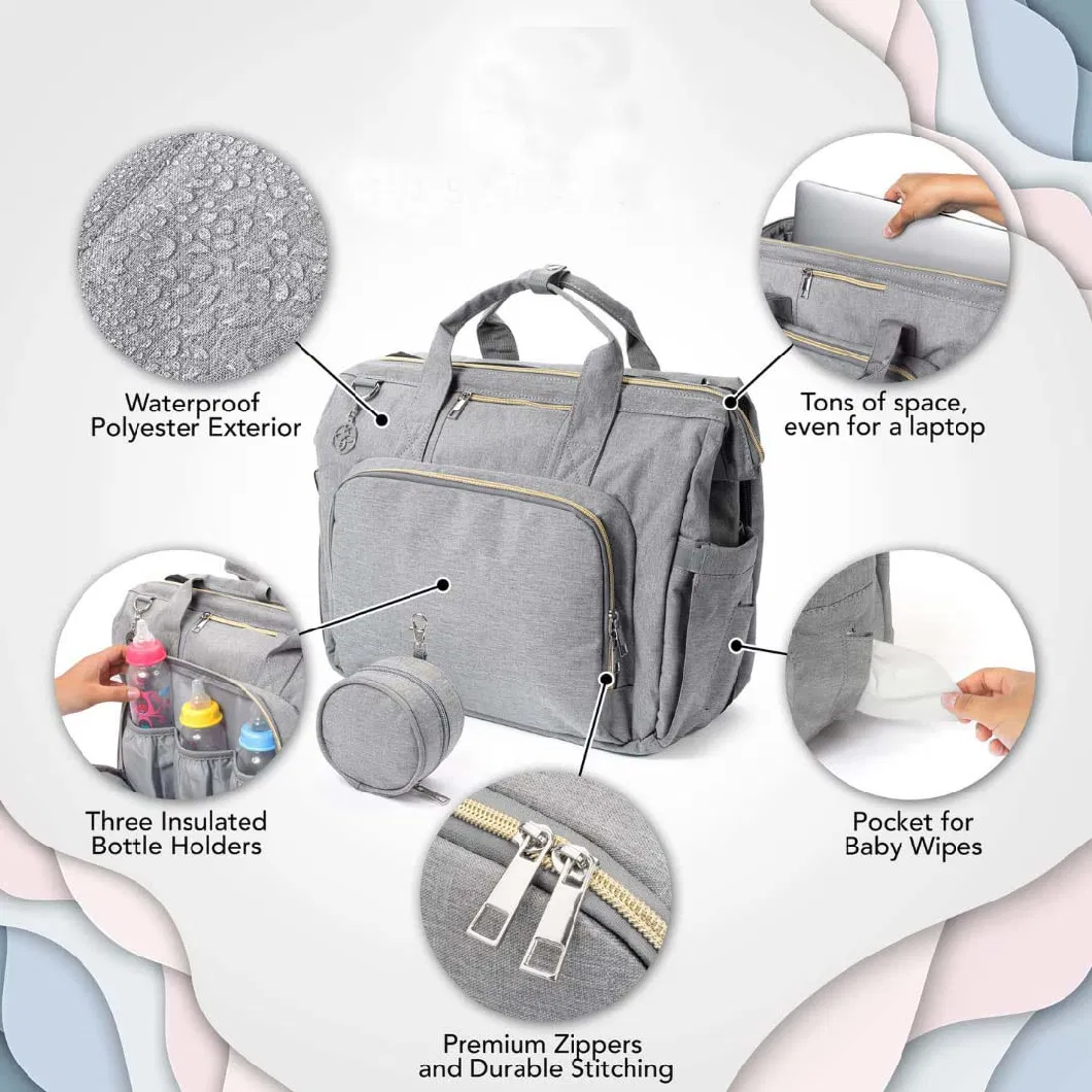 Baby Diaper Bag with Changing Station; Waterproof Diaper Bag