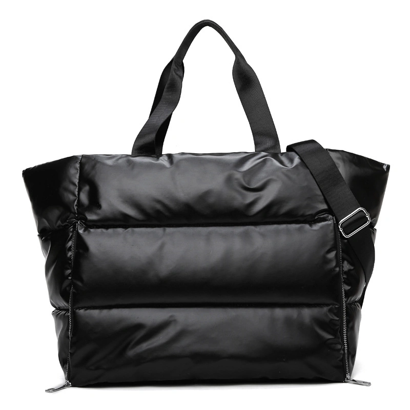 2024 New Designer Fashion Waterproof Polyester Padded Puffer Bag Large Shoulder Tote Sports Bag Women