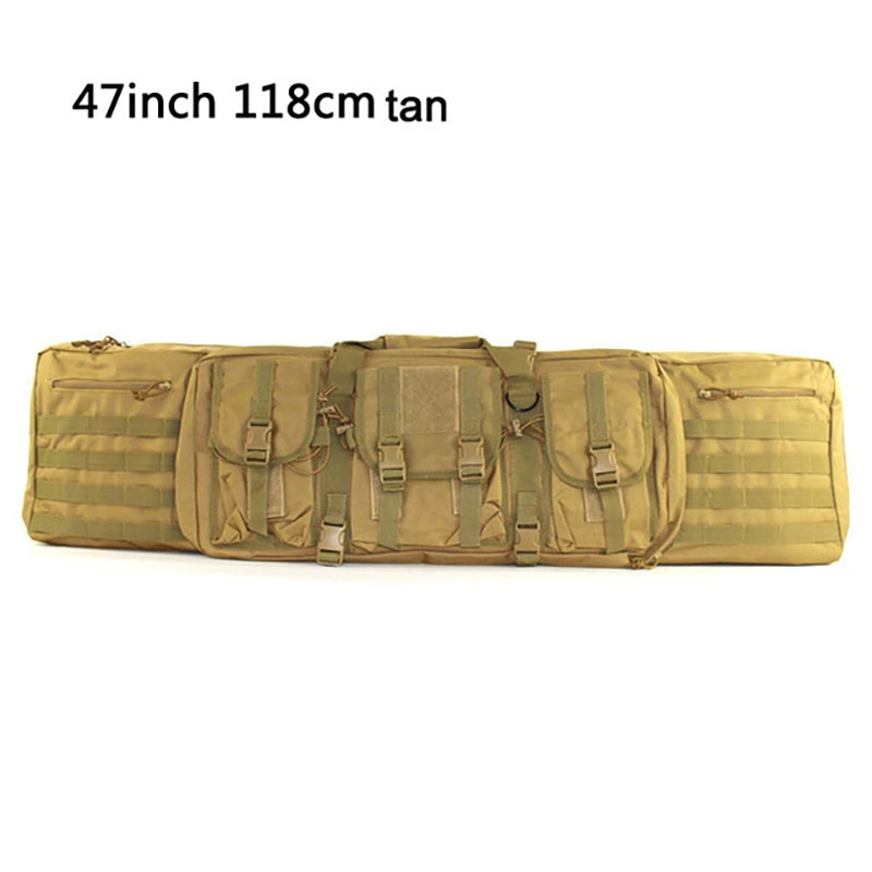 Polyester Double Carbine Soft Case Accessory Pouches Molle Webbing Secondary Gun Compartment