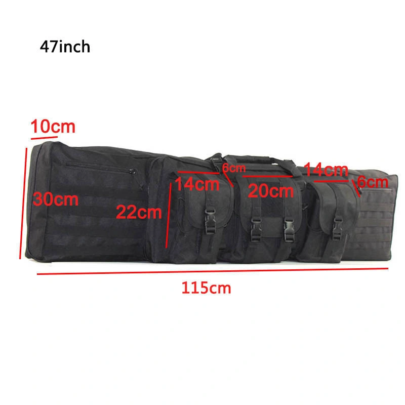 Polyester Double Carbine Soft Case Accessory Pouches Molle Webbing Secondary Gun Compartment