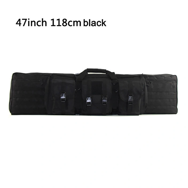 Polyester Double Carbine Soft Case Accessory Pouches Molle Webbing Secondary Gun Compartment