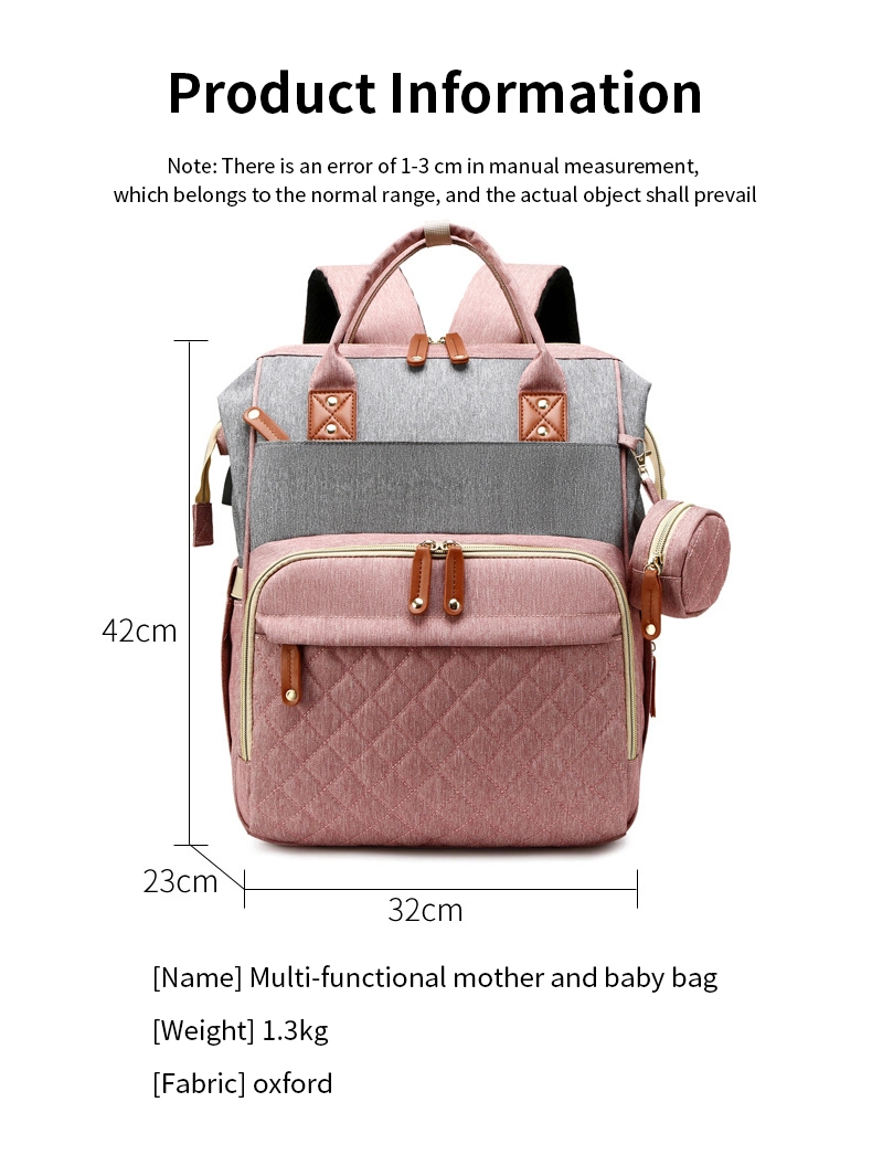 Waterproof 5 in 1 Diaper Bag Travel Portable Foldable Bed Changing Station Baby Bassinetmummy Backpack Diaper Bags for Mother