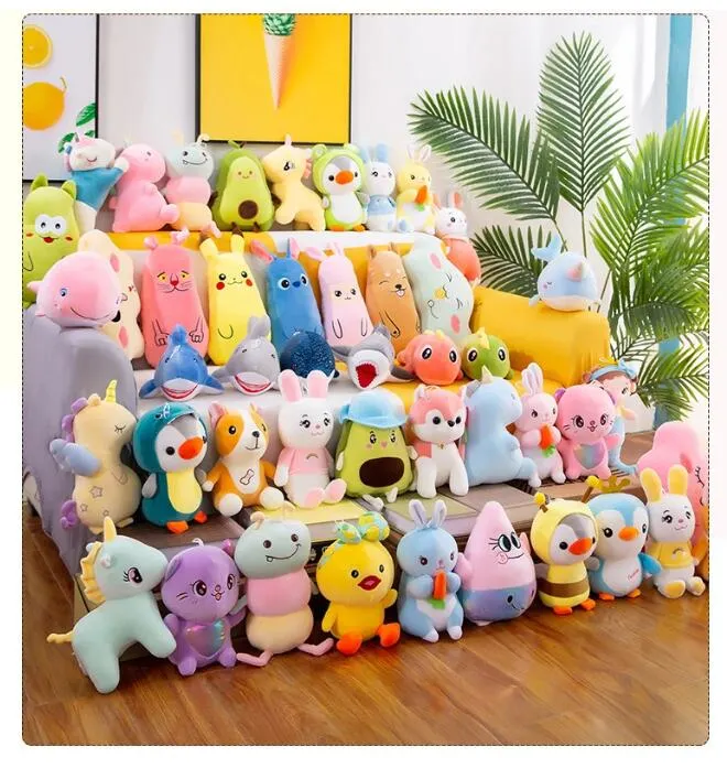 Mini Plush Animals Toy Set Goody Bags Filler for Boys Girls Child Kid Small Star Smiley Plush Colorful Sea Animal Toy