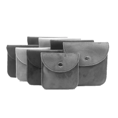  Bolso de joyería de microfibra de terciopelo Embalaje logotipo personalizado Bolsa de joyería duradera