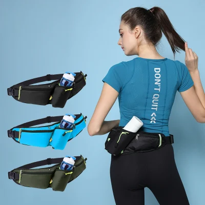  Customzied Waterproof Fitness Fanny Pack Bum Hip Elastic Belt running Deportes al aire libre equitación Senderismo Bolsa de poliéster nylon cintura Con soporte para botellas