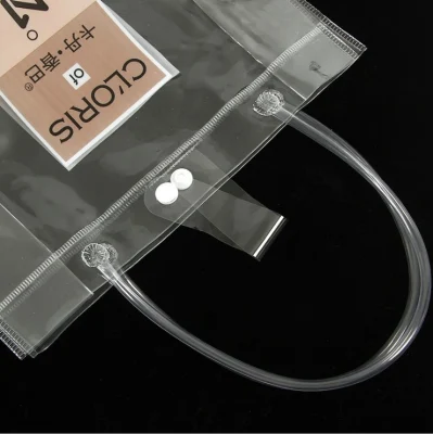 Transparente PVC Logo empuñadura impresa Regalo Tienda de regalos Bolsa de cosméticos