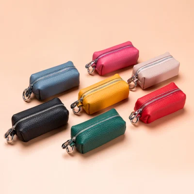  2024 Bolsa de cuero para mujeres de cuero para damas pequeñas Bolsa Colorful Key Wallet almacenamiento de llaves de coche personalizadas