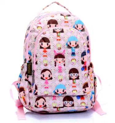 La impresión de dibujos animados personalizados al por mayor de los niños mochilas escolares mochilas chicas (RS-HK6)