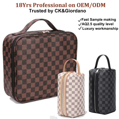 19 años Moda profesional Cuero almacenamiento de Viajes Joyería Reloj Vanity Maquillaje Estuches de tren herramienta Manicure maquillaje lápiz de belleza Teléfono Bolsa Cosmética maleta de carrito
