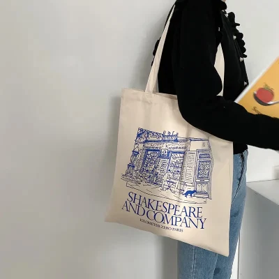  Bolso Bolso bolsillo interior doble propósito impresión personalizada Bolsa de lona de algodón