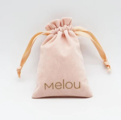  Cordón de logotipo personalizado Mini Bolsas de Terciopelo terciopelo regalo de joyas de la bolsa de tejido a mano