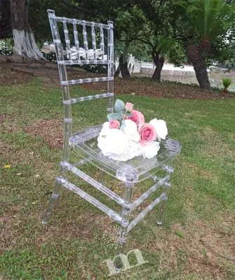 Evento de Banquete de boda Presidente Golden Clear silla de Chiavari KD Silla Tiffany de resina transparente de silla de plástico para niños