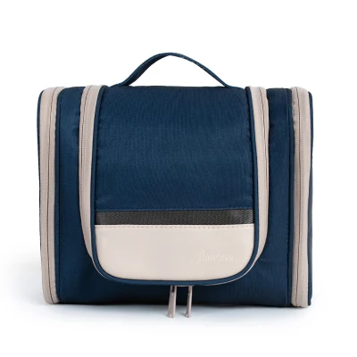 Bolsa de tocador doble abierta Bolsa portátil de viaje Bolsas y estuches cosméticos puro Bolsa de diseño de color estilo simple