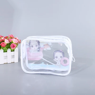 Bolsa de viaje transparente para mujeres al por mayor Bolsa de maquillaje de PVC