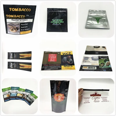  Fábrica al por mayor Hoja de Tabaco impresa de hoja de Herb plástico envase Bolsas Bolsa