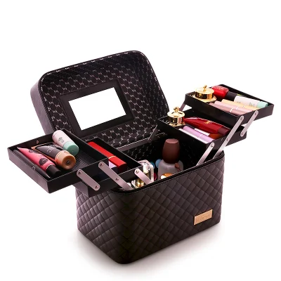 Portátil de gran capacidad de viaje Multi-función Multi-capa de sobremesa Cosméticos Bolsa de almacenamiento