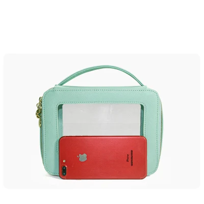 Logo Personalizar viaje transparente PVC Zip Bolsa de cosméticos Bolsa transparente Bolsas de maquillaje