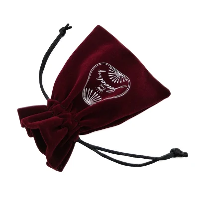 Bolsas de moda con cordón de terciopelo para joyas con logotipo personalizado.