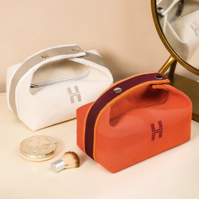  Sh2060 maquillaje resistente al agua Bolsas de almacenamiento del organizador de viajes a granel logotipo El logotipo de lienzo de Aseo Rosa conforman la bolsa de cosméticos personalizados