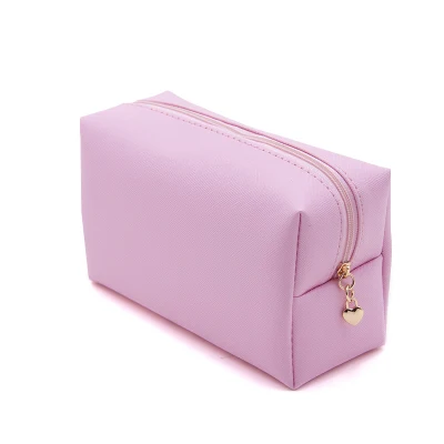 El lujo Modella pequeña cruz de la banda de cuero de PU bolsa de cosméticos de mujer, oro rosa de viajes Bolsa de maquillaje de etiqueta privada de logotipo personalizado de metal