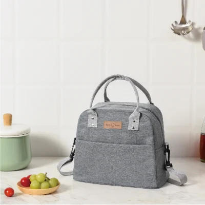 Personalizar logotipo resistente al agua Caja de aislamiento térmico suave congelación poliéster portátil Nylon Oxford Tote Escuela niños comida almuerzo caliente entrega Camping Bolsa de picnic