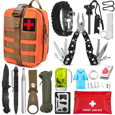  Camping Kit de supervivencia al aire libre equipos multifuncionales de suministros de emergencia SOS Bolsa Ifak