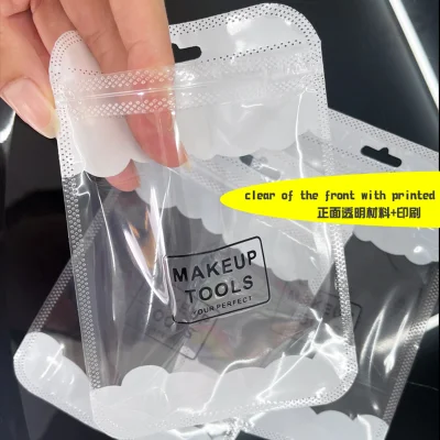  Herramientas de maquillaje blanco transparente funda de envases de plástico bolsas Zipper