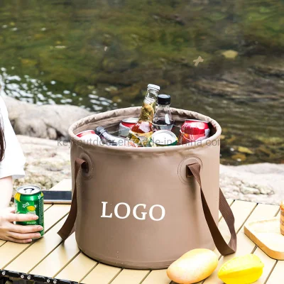 Depósito de agua de la cuchara plegable exterior de la cuchara de pesca de almacenamiento de agua portátil telescópica gran bolsa de agua un paño de tela de PVC