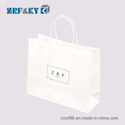 Papel Kraft impreso personalizado prendas de vestir/cosméticos/Don/bolsas de compras a granel con asas Wholesale