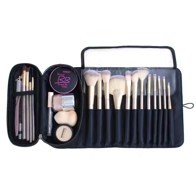  Conjunto de cepillos de maquillaje maquillaje profesional de Cabello Natural conjunto de cepillos de etiqueta privada de la bolsa de mejor maquillaje Juego de cepillos bolsas de marca
