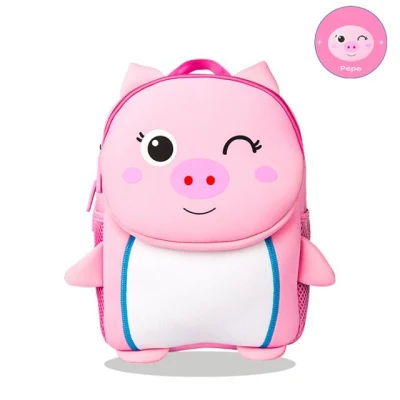 El neopreno resistente al agua de la escuela de los Niños Los niños impermeable Bolsa Mochila Mochila escolar de los animales de dibujos animados Cute Kids Mini Bolsa de Picnic Almuerzo