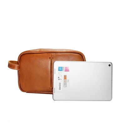 Custom Leather Retro Portable Lady Bolsa de lujo cosméticos de mano hacer Bolsa arriba