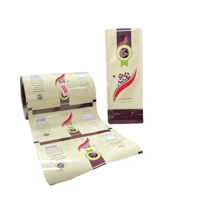 Diseño personalizado plástico Stand up Embalaje de alimentos Zipper de fondo plano Bolsa de polvo de café con brida de válvula