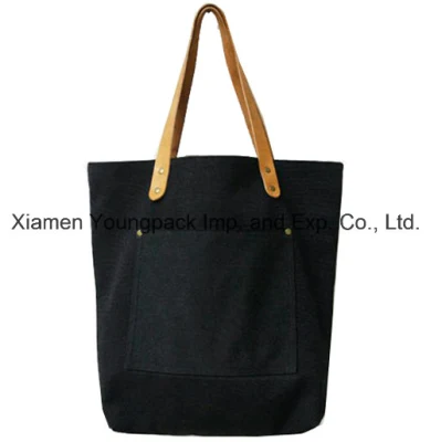  Bolso de lona de piel reciclada con asa de moda para mujer