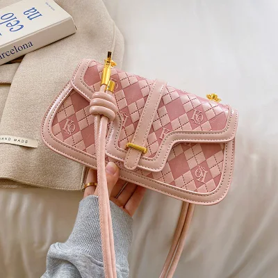  Venta caliente moda Ocio Botón magnético verificar pequeño cuadrado Bolsa Bolsa de Crossbody
