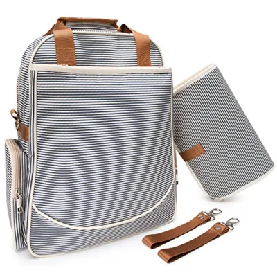 Bolsa de pañales espaciosa Bolsa de pañales Bolsa de momia con colchoneta para cambiarse Y correas de cochecito