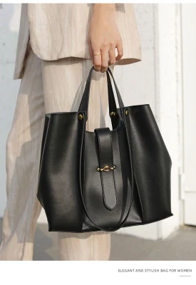 Simple elegancia de la marca de lujo en Bolsa con hebilla magnética de alta calidad Negro de oro de gama alta de la Oficina de Negocios Rslf Bolsos para mujer-MD8828