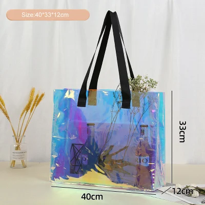 Personalizar bolsa de PVC para mujeres maquillaje transparente PVC Cosmética Bolsa Con logo personalizado Bolsos transparentes para mujer