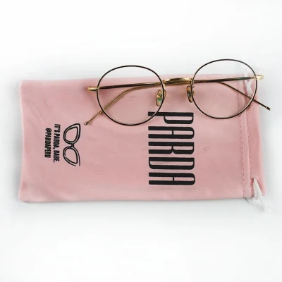  Gafas de sol funda de microfibra en color de rosa Logotipo personalizado mezclar el patrón de tejido de la bolsa de gafas