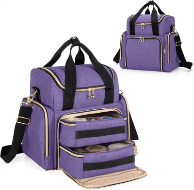 Impermeable de viajes Bolsa de maquillaje profesional Cute cepillo con mango de la bolsa de aseo portátil Organizador de la bolsa de cosméticos de los casos