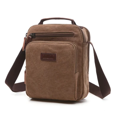  Moderno estilo coreano Cool Hip-Hop Casual Retro Bolsa resistente al desgaste Hombre Bolso bolso de lona de bandolera personalizado