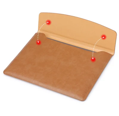 Funda para tableta compacta portátil cierre magnético funda para tableta de cuero marrón Bolsa para portátil